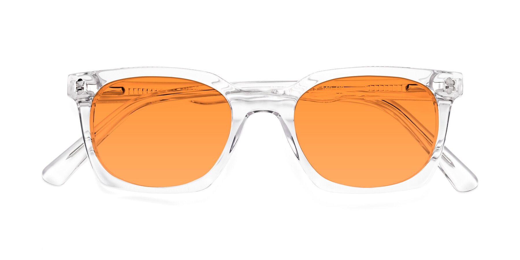 Folded Front of Medhi in Clear with Orange Tinted Lenses