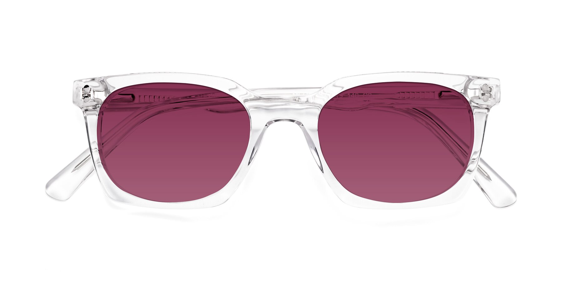 Folded Front of Medhi in Clear with Wine Tinted Lenses