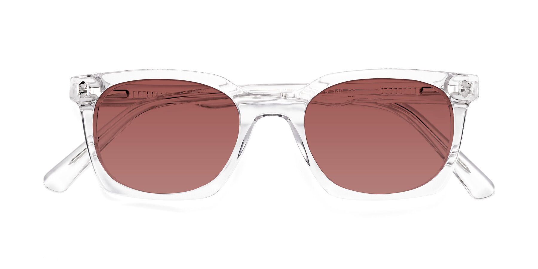 Folded Front of Medhi in Clear with Garnet Tinted Lenses