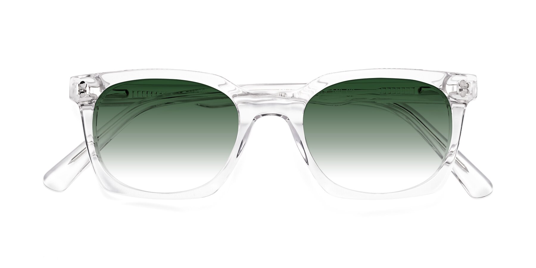 Folded Front of Medhi in Clear with Green Gradient Lenses