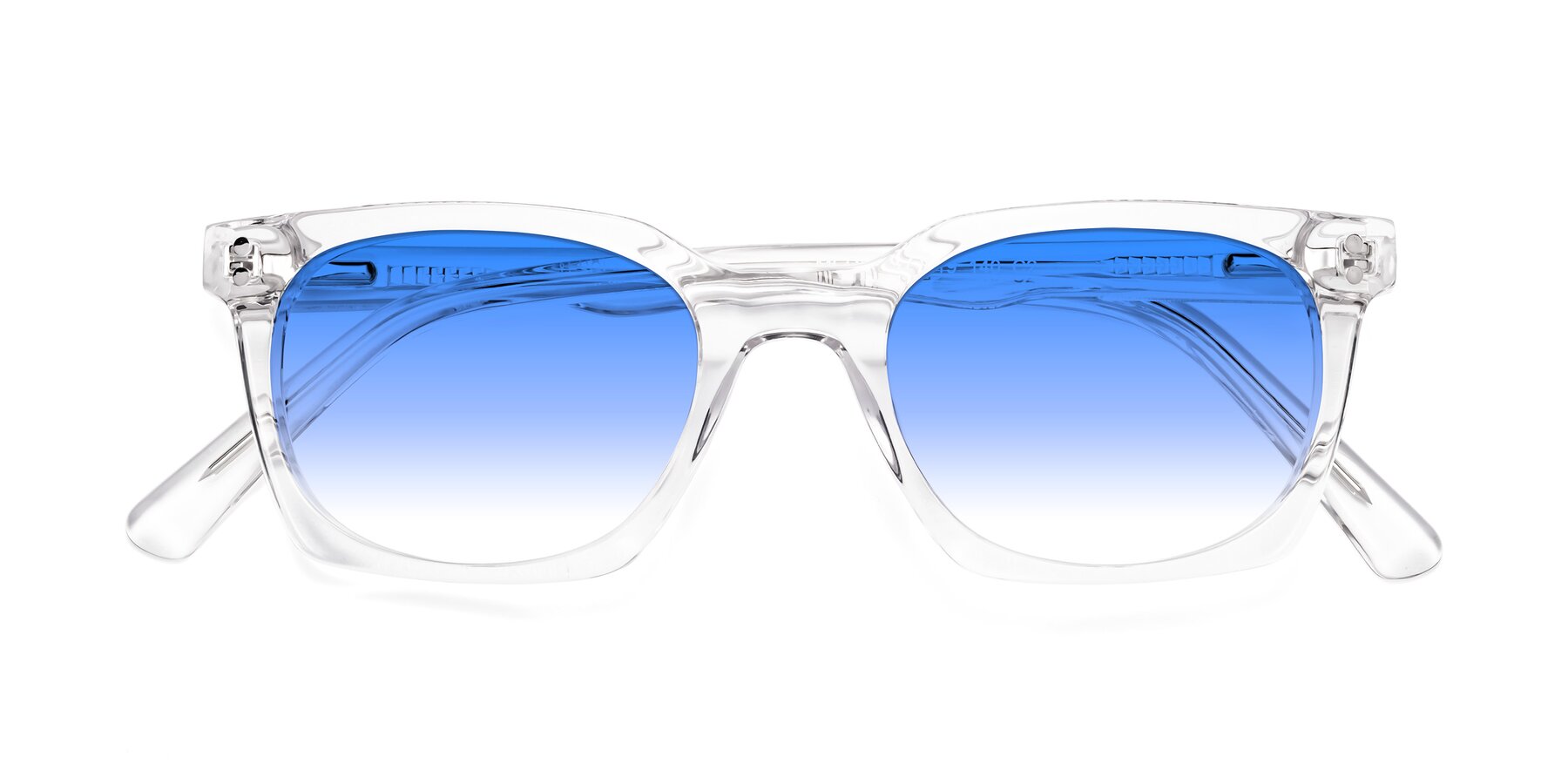 Folded Front of Medhi in Clear with Blue Gradient Lenses