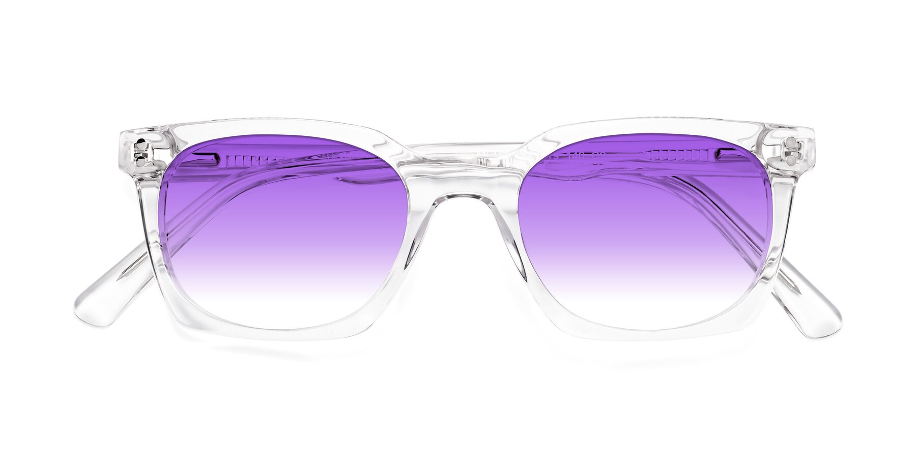 Folded Front of Medhi in Clear with Purple Gradient Lenses
