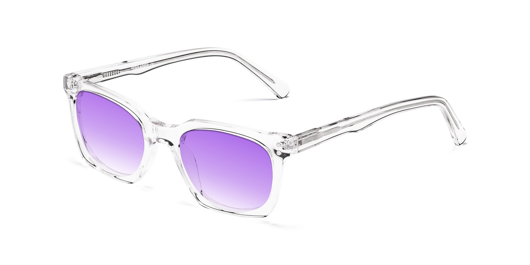 Angle of Medhi in Clear with Purple Gradient Lenses