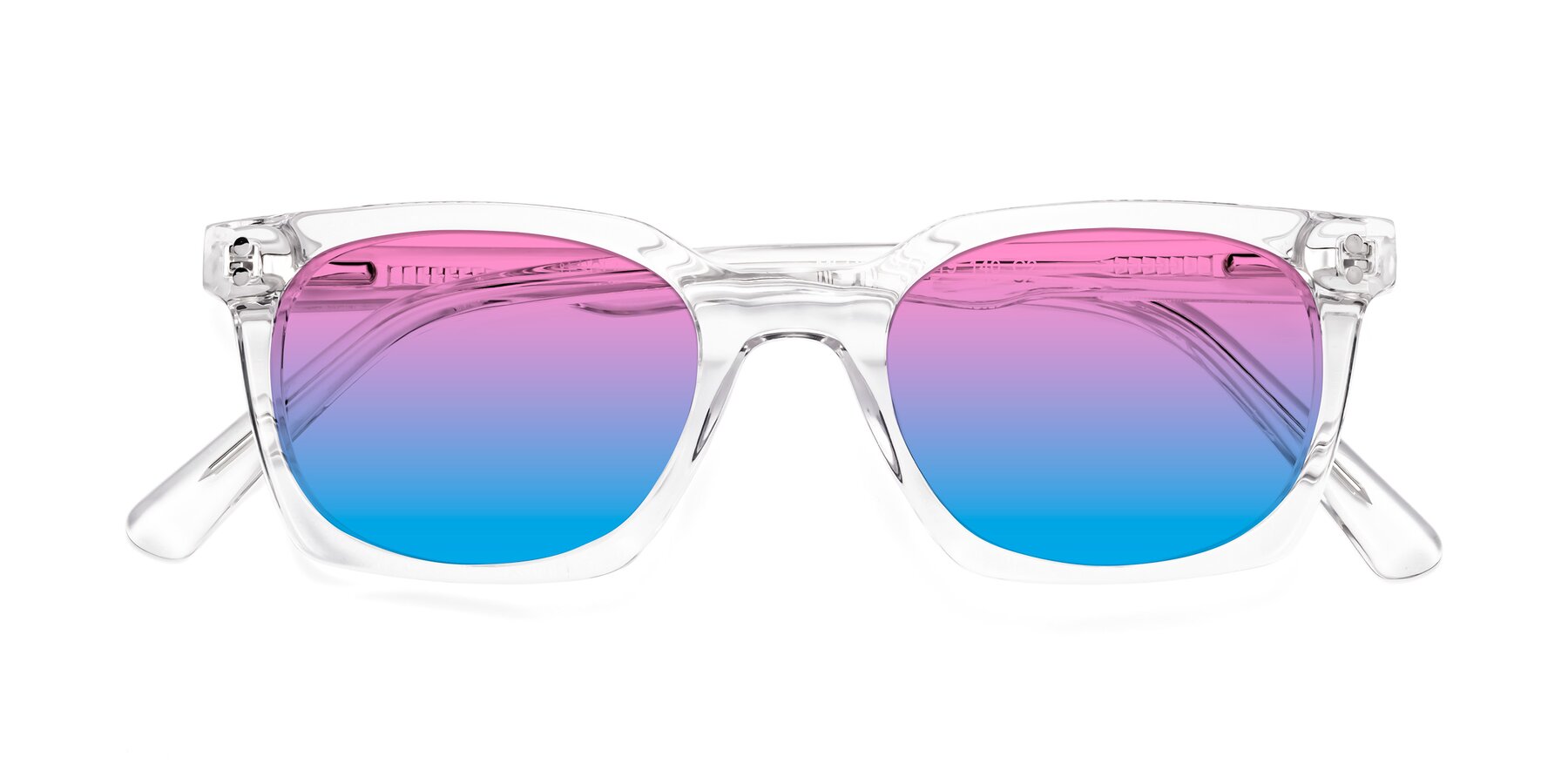 Folded Front of Medhi in Clear with Pink / Blue Gradient Lenses