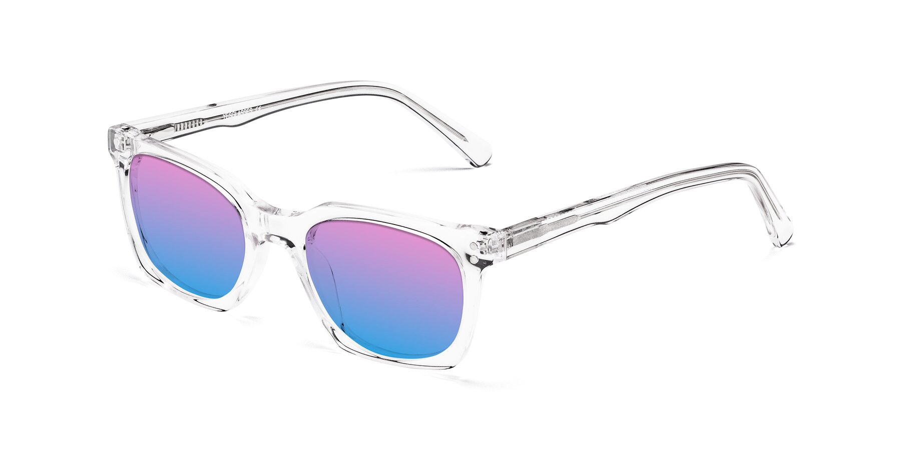 Angle of Medhi in Clear with Pink / Blue Gradient Lenses