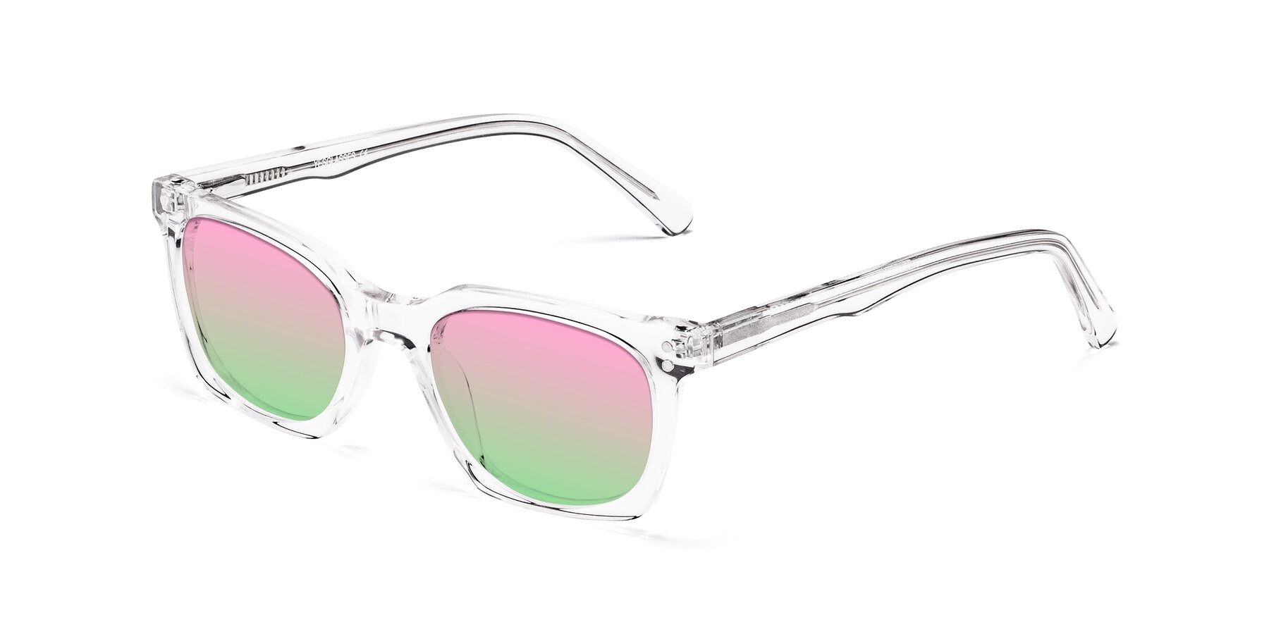 Angle of Medhi in Clear with Pink / Green Gradient Lenses