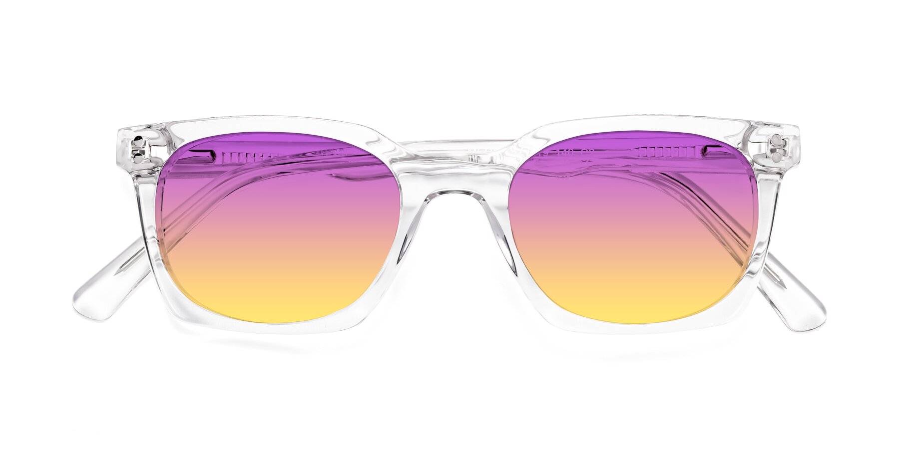 Folded Front of Medhi in Clear with Purple / Yellow Gradient Lenses