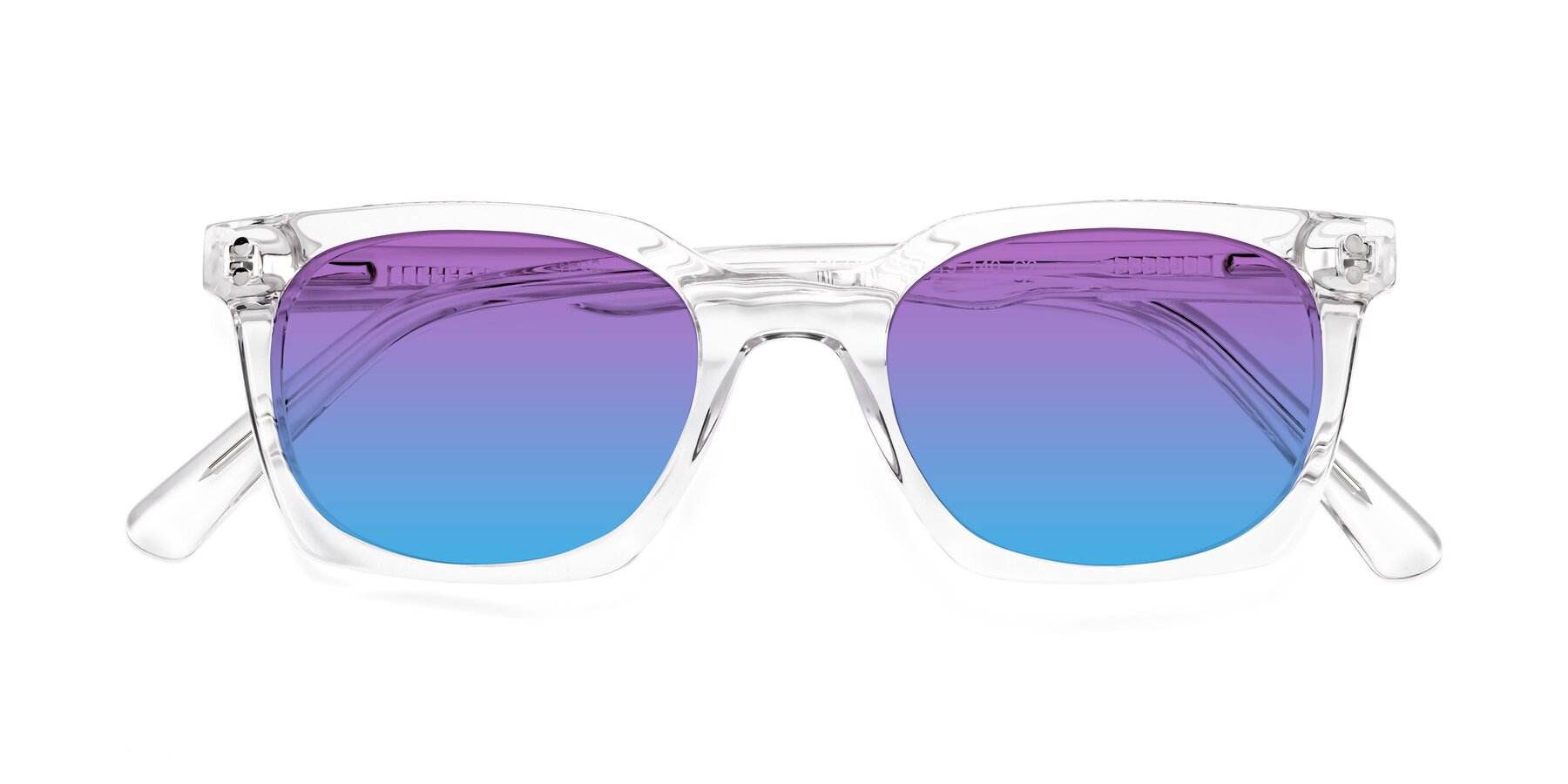 Folded Front of Medhi in Clear with Purple / Blue Gradient Lenses