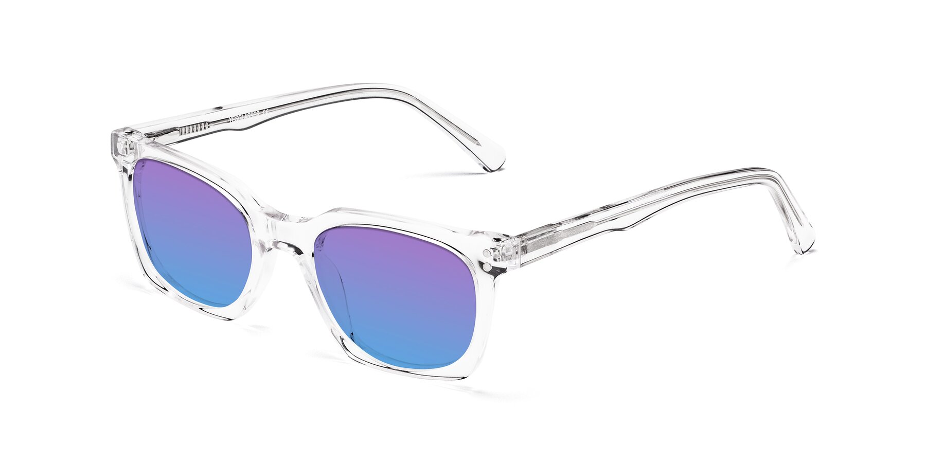 Angle of Medhi in Clear with Purple / Blue Gradient Lenses