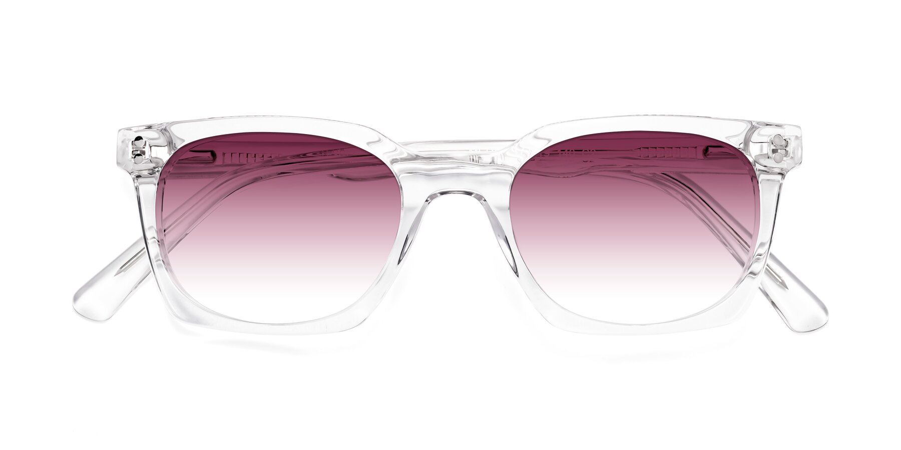 Folded Front of Medhi in Clear with Wine Gradient Lenses