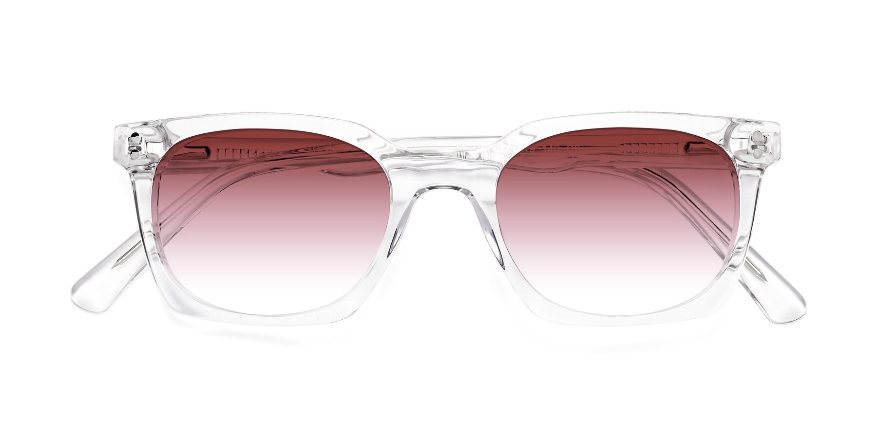 Folded Front of Medhi in Clear with Garnet Gradient Lenses