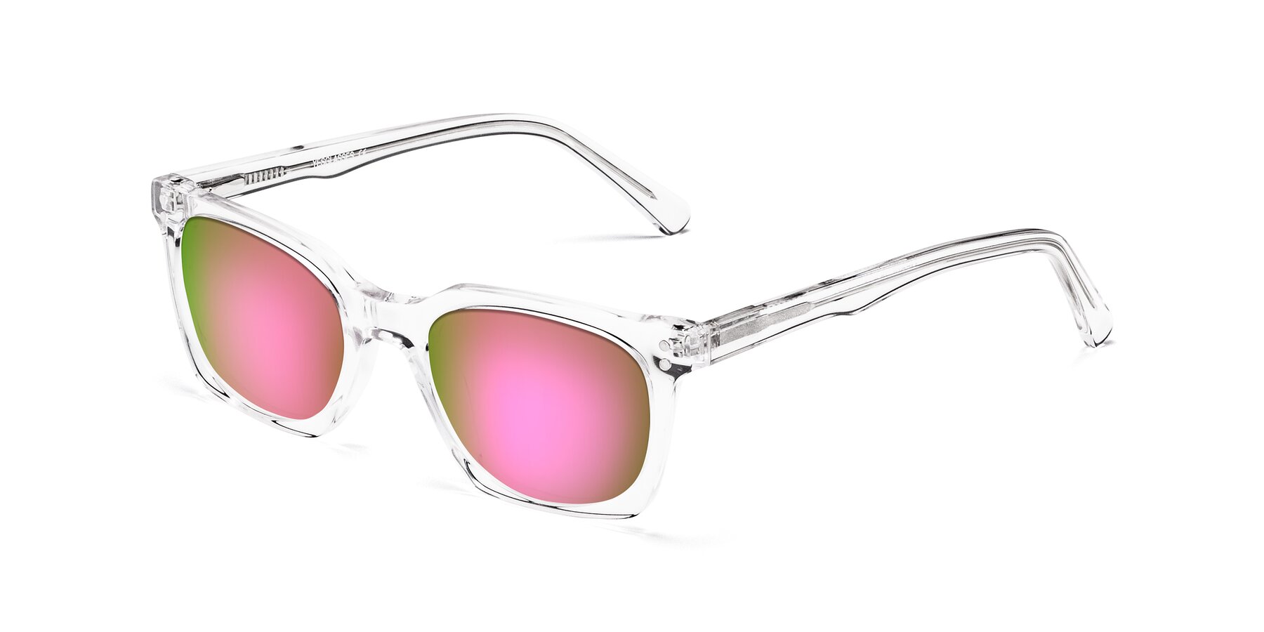 Angle of Medhi in Clear with Pink Mirrored Lenses
