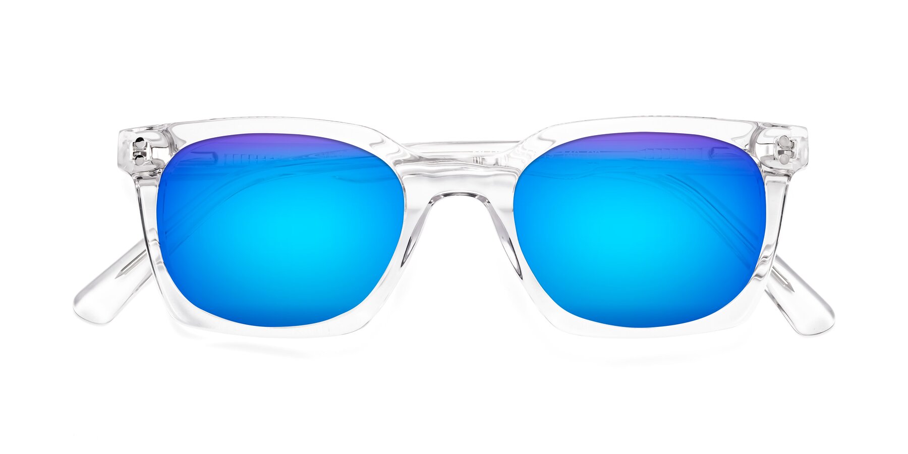 Folded Front of Medhi in Clear with Blue Mirrored Lenses