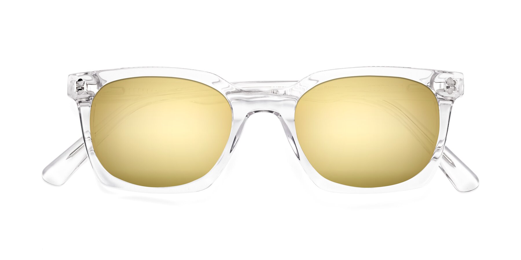 Folded Front of Medhi in Clear with Gold Mirrored Lenses