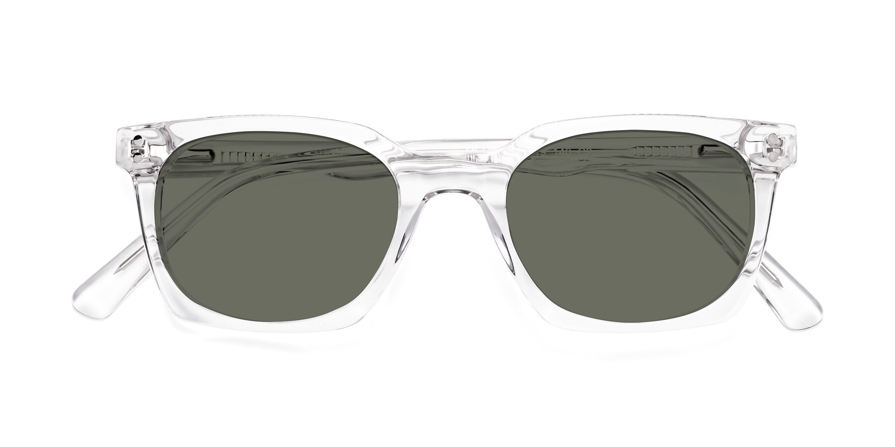Folded Front of Medhi in Clear with Gray Polarized Lenses