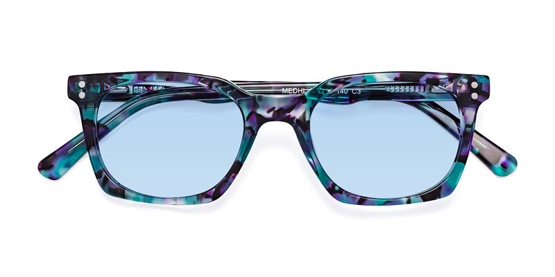 Medhi - Floral Blue Tinted Sunglasses