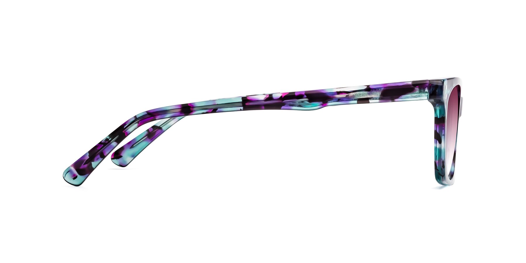 Side of Medhi in Floral Blue with Wine Gradient Lenses