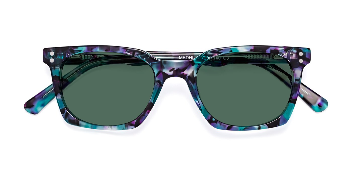 Medhi - Floral Blue Polarized Sunglasses