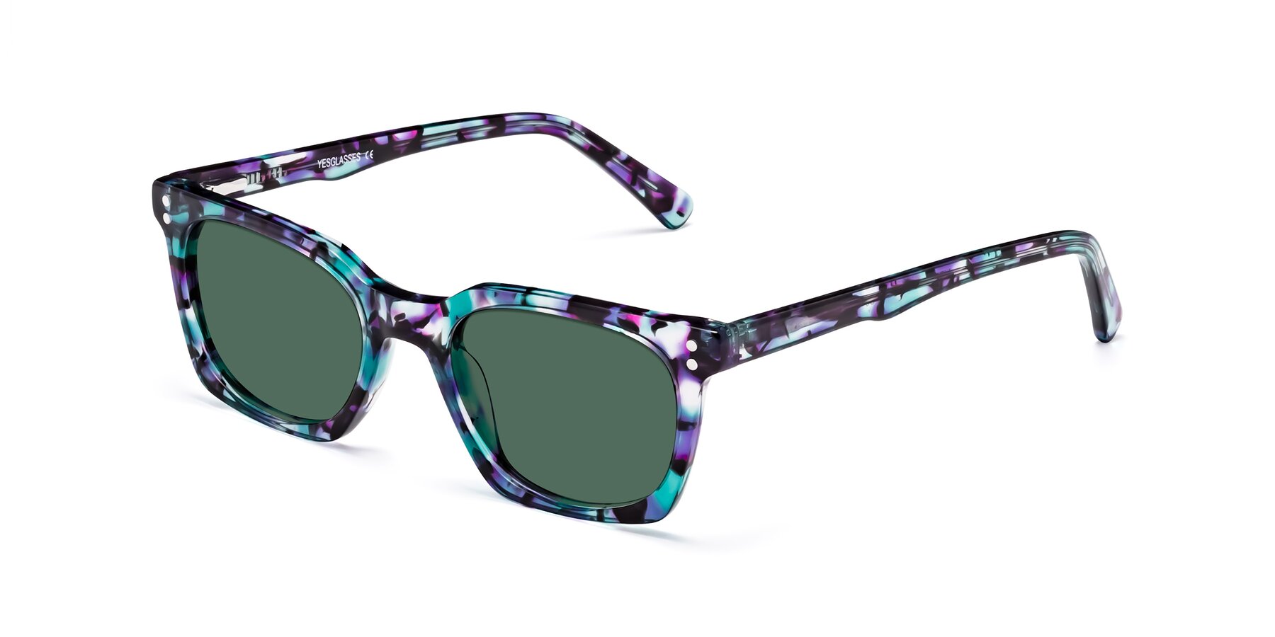 Angle of Medhi in Floral Blue with Green Polarized Lenses
