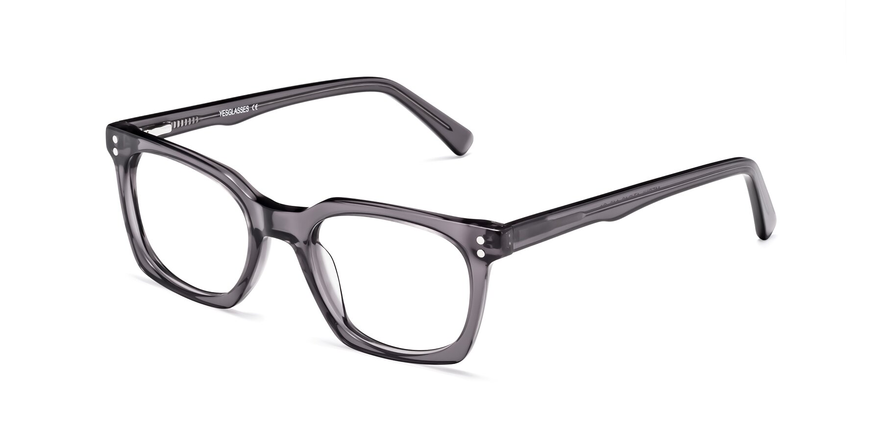 Angle of Medhi in Transparent Gray with Clear Reading Eyeglass Lenses