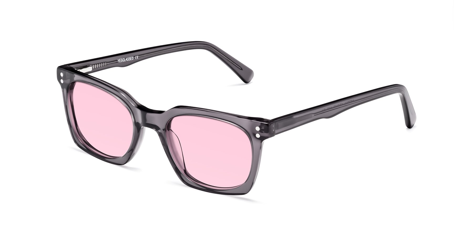 Angle of Medhi in Transparent Gray with Light Pink Tinted Lenses