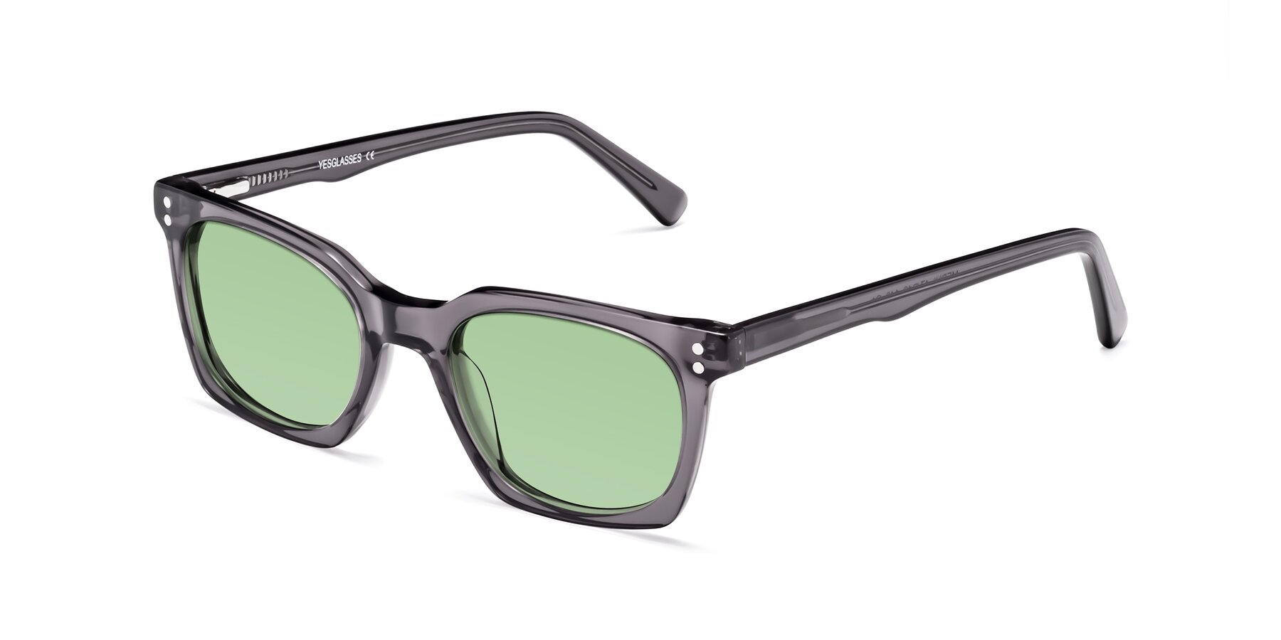 Angle of Medhi in Transparent Gray with Medium Green Tinted Lenses