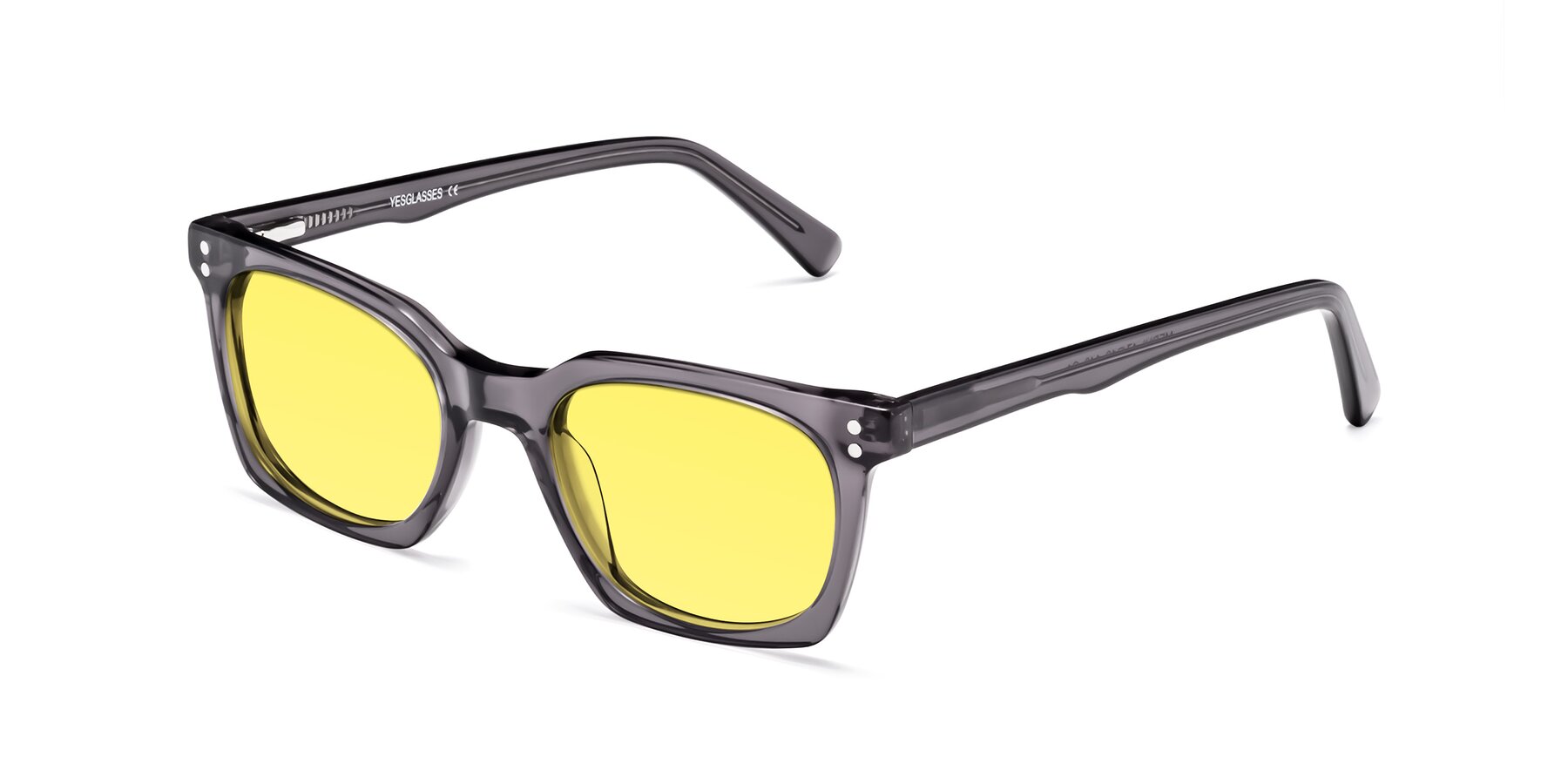 Angle of Medhi in Transparent Gray with Medium Yellow Tinted Lenses