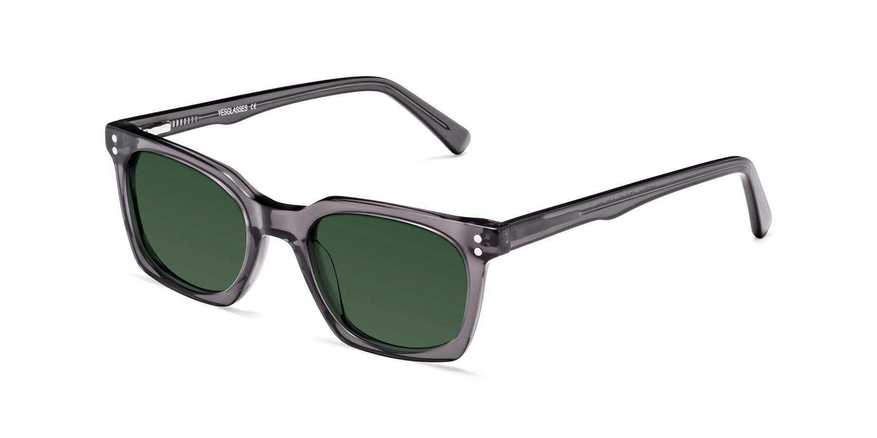 Angle of Medhi in Transparent Gray with Green Tinted Lenses