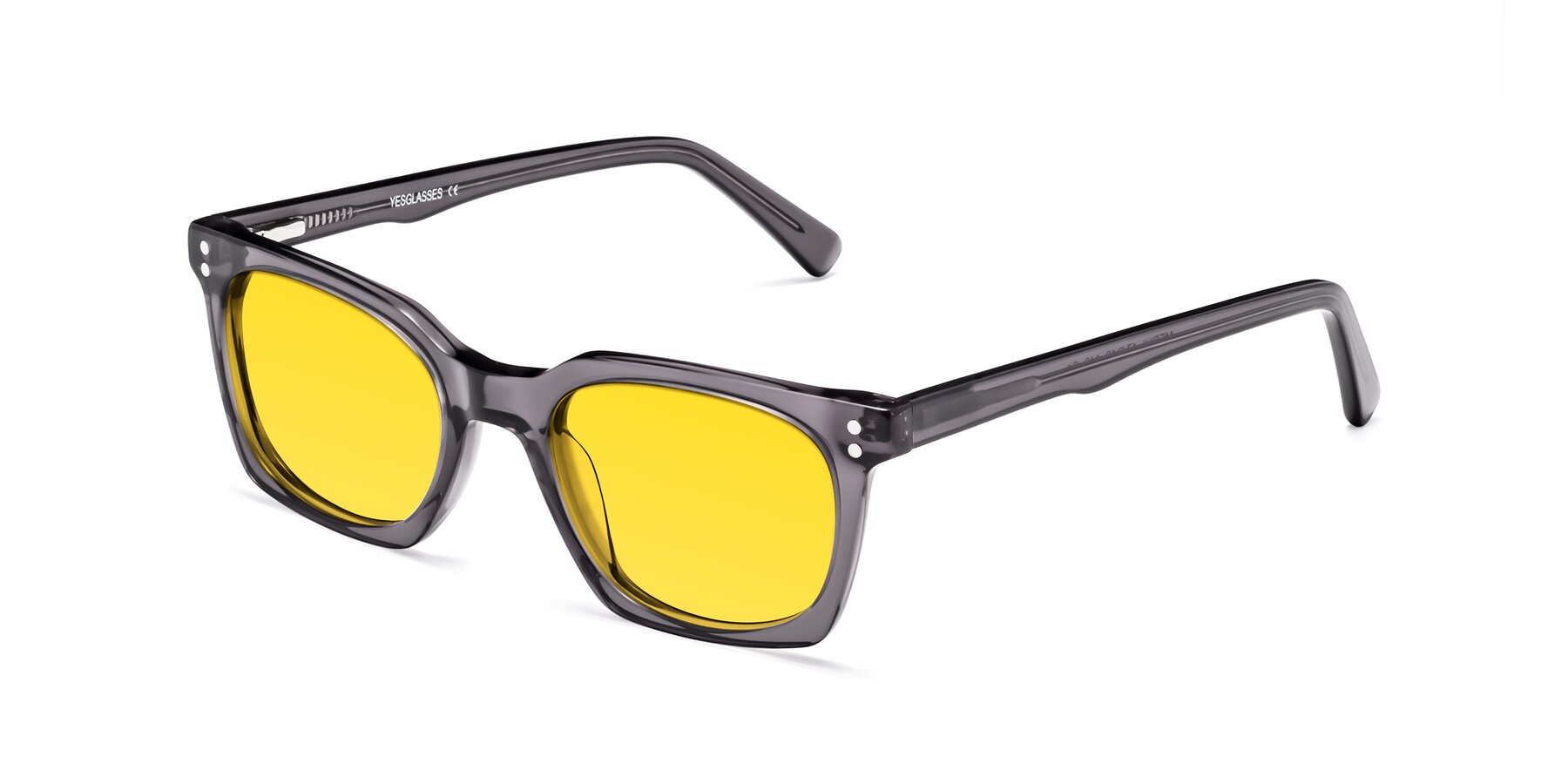 Angle of Medhi in Transparent Gray with Yellow Tinted Lenses