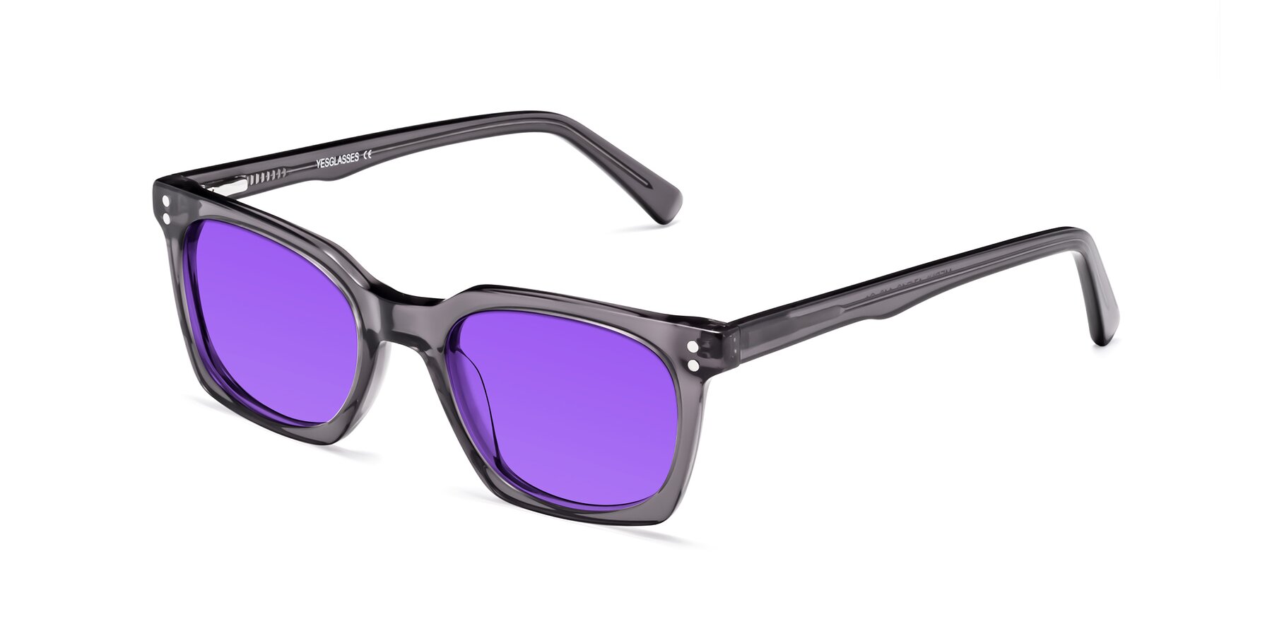 Angle of Medhi in Transparent Gray with Purple Tinted Lenses