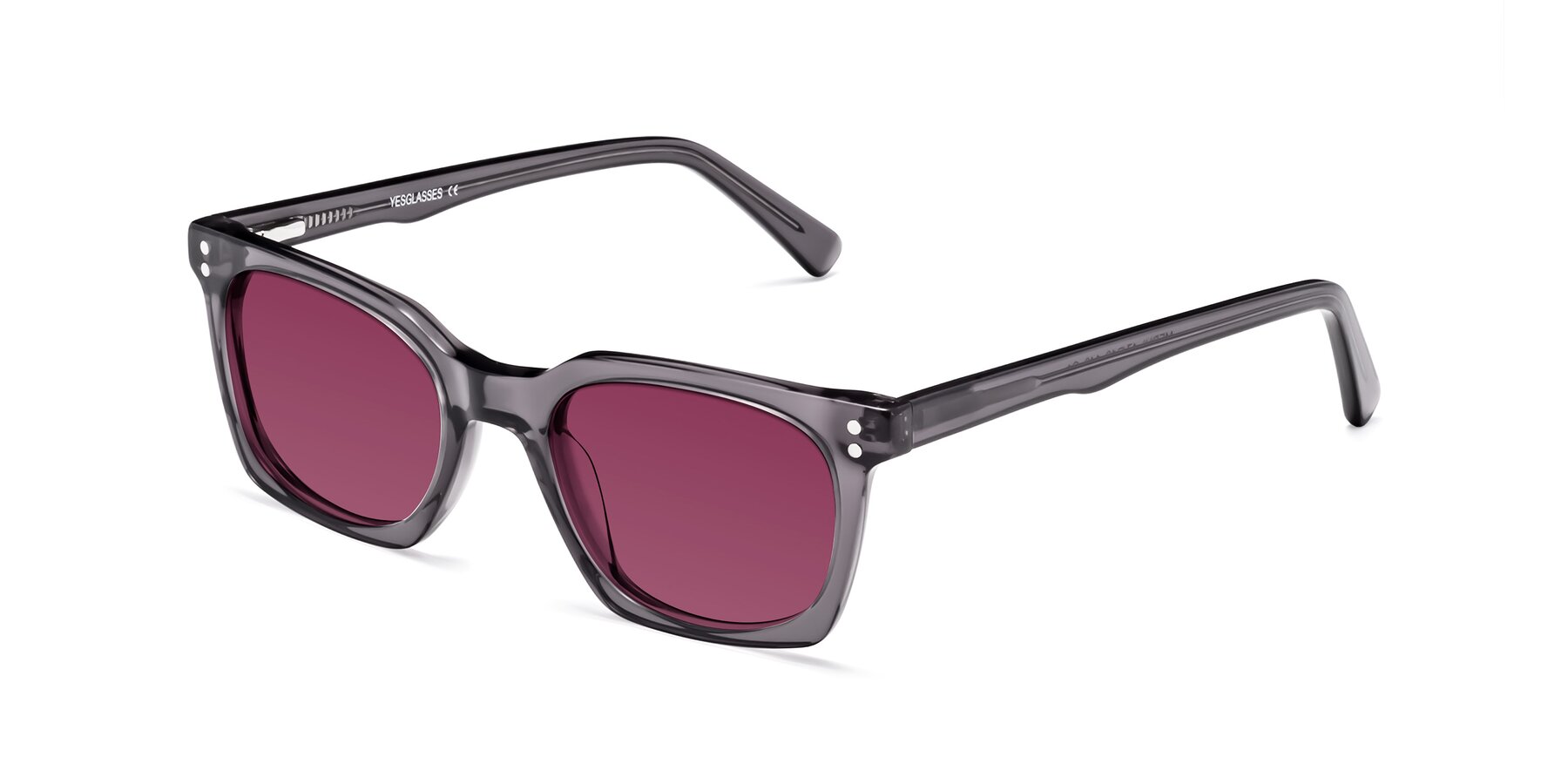 Angle of Medhi in Transparent Gray with Wine Tinted Lenses