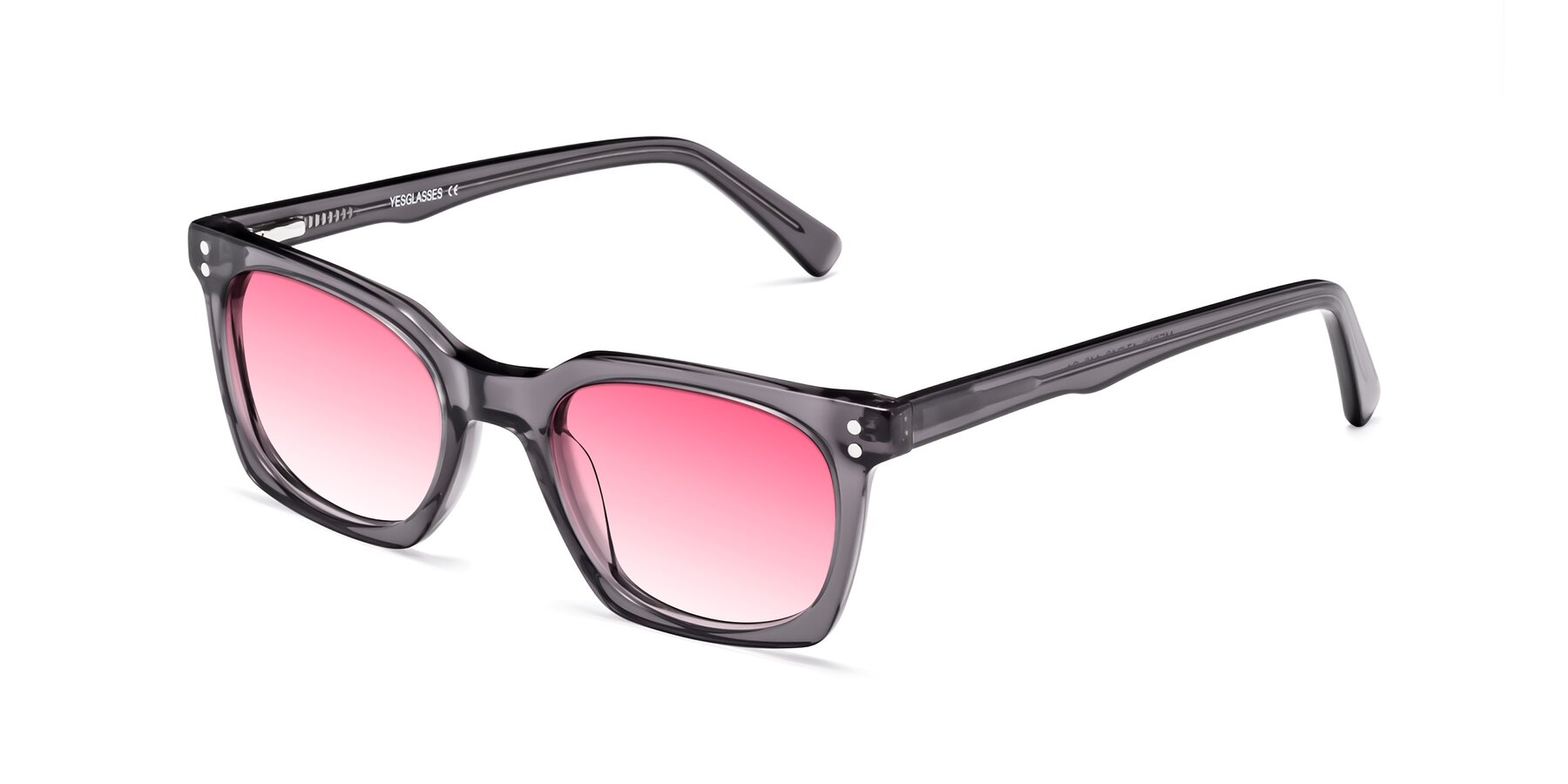 Angle of Medhi in Transparent Gray with Pink Gradient Lenses