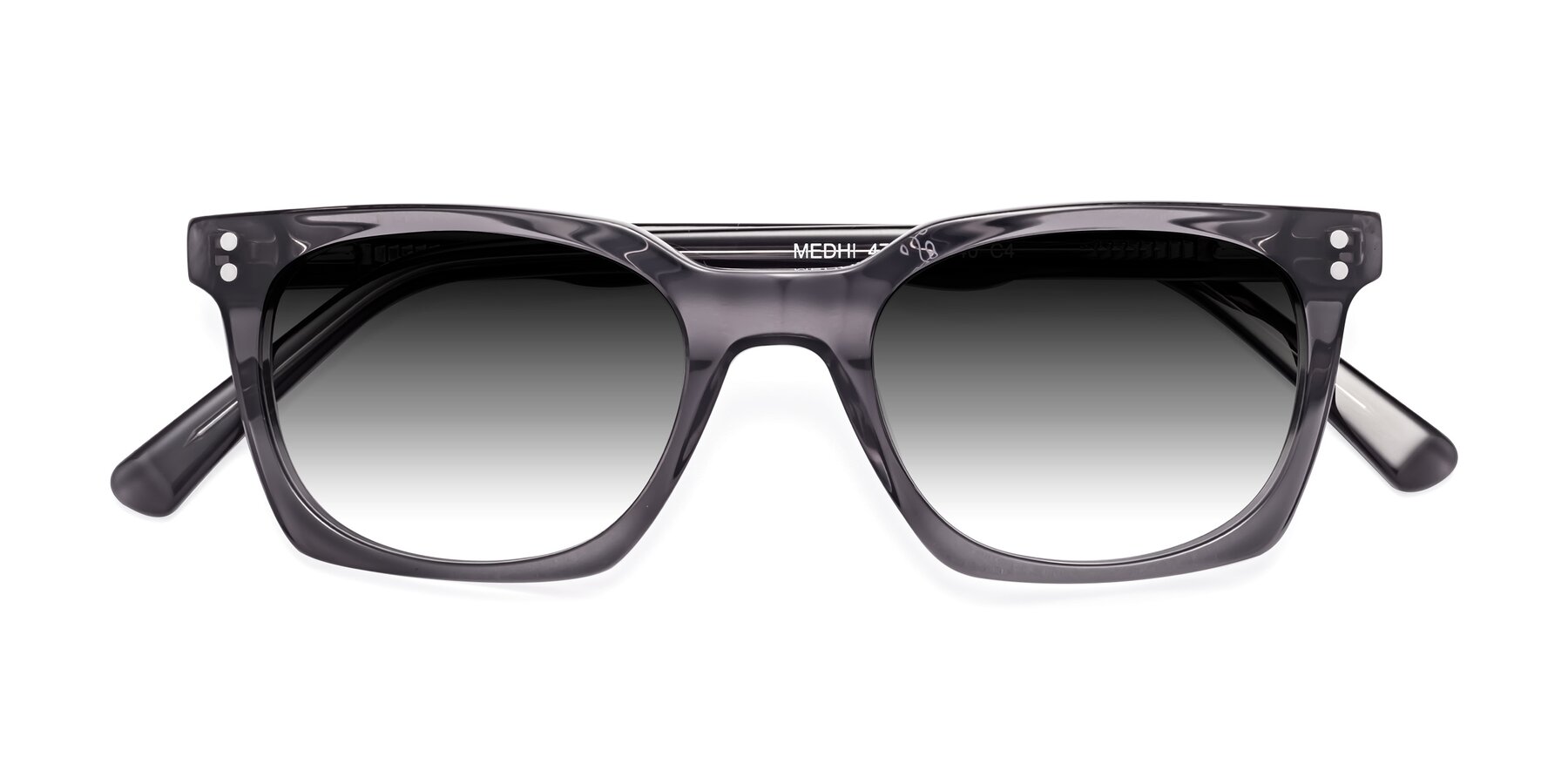 Folded Front of Medhi in Transparent Gray with Gray Gradient Lenses