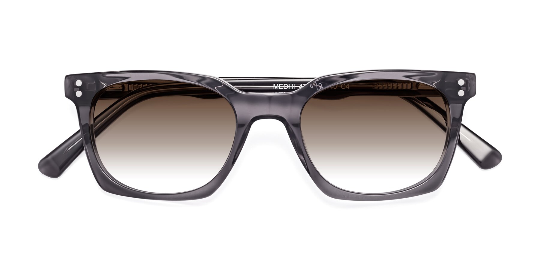 Folded Front of Medhi in Transparent Gray with Brown Gradient Lenses