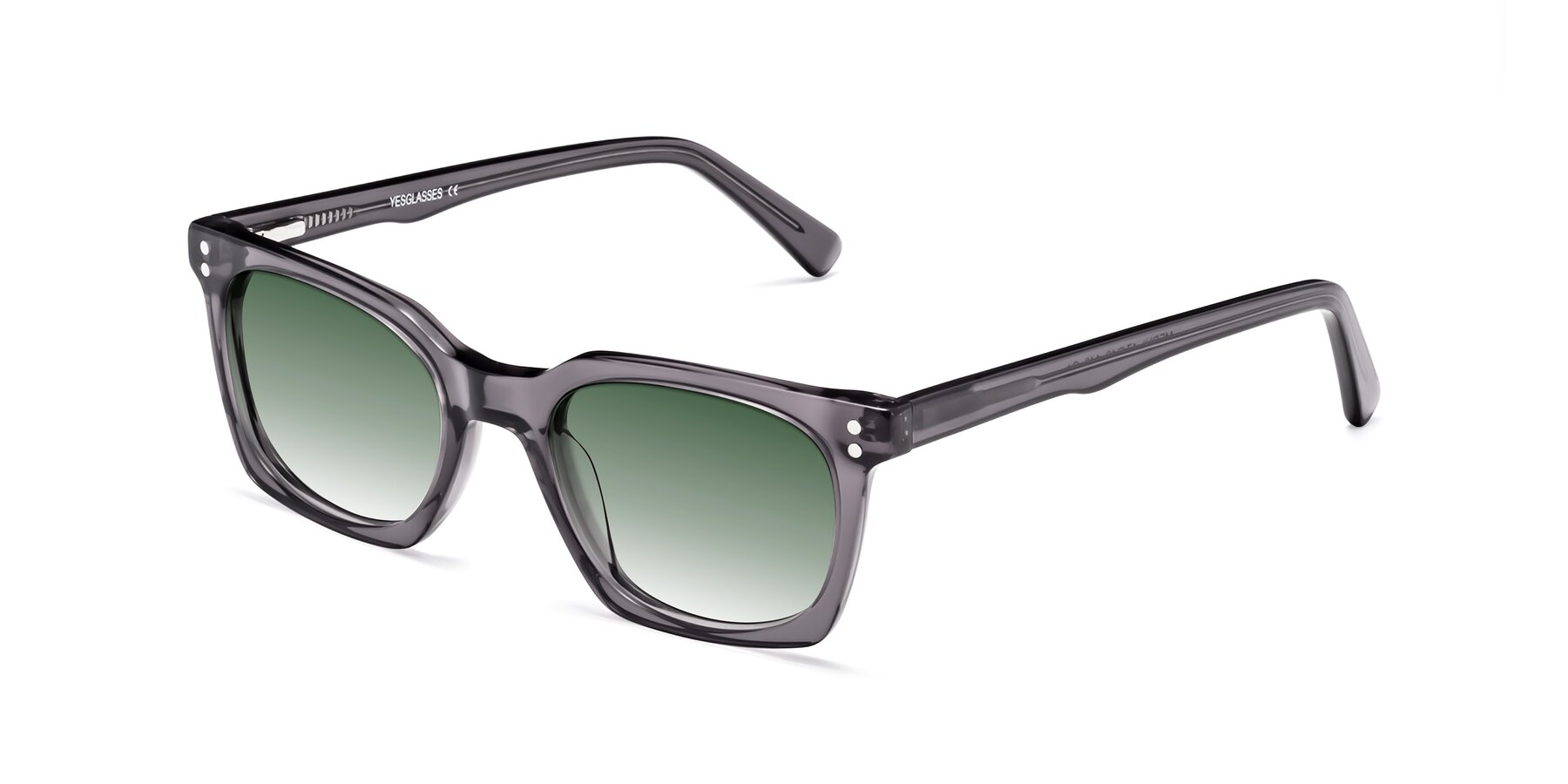 Angle of Medhi in Transparent Gray with Green Gradient Lenses