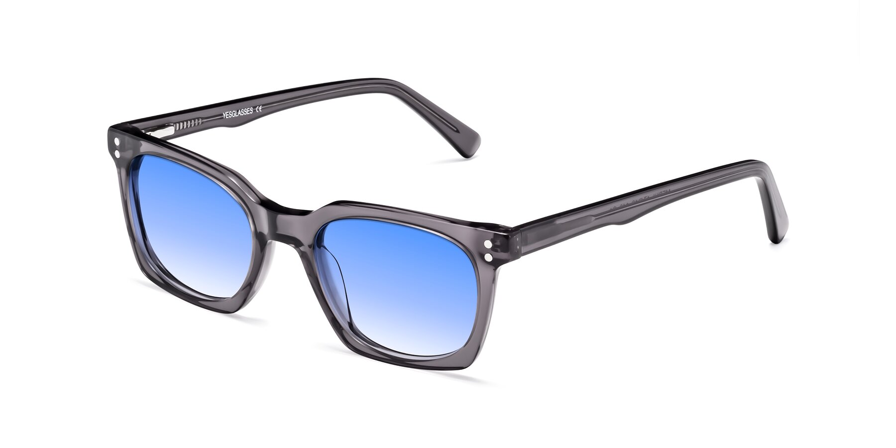 Angle of Medhi in Transparent Gray with Blue Gradient Lenses