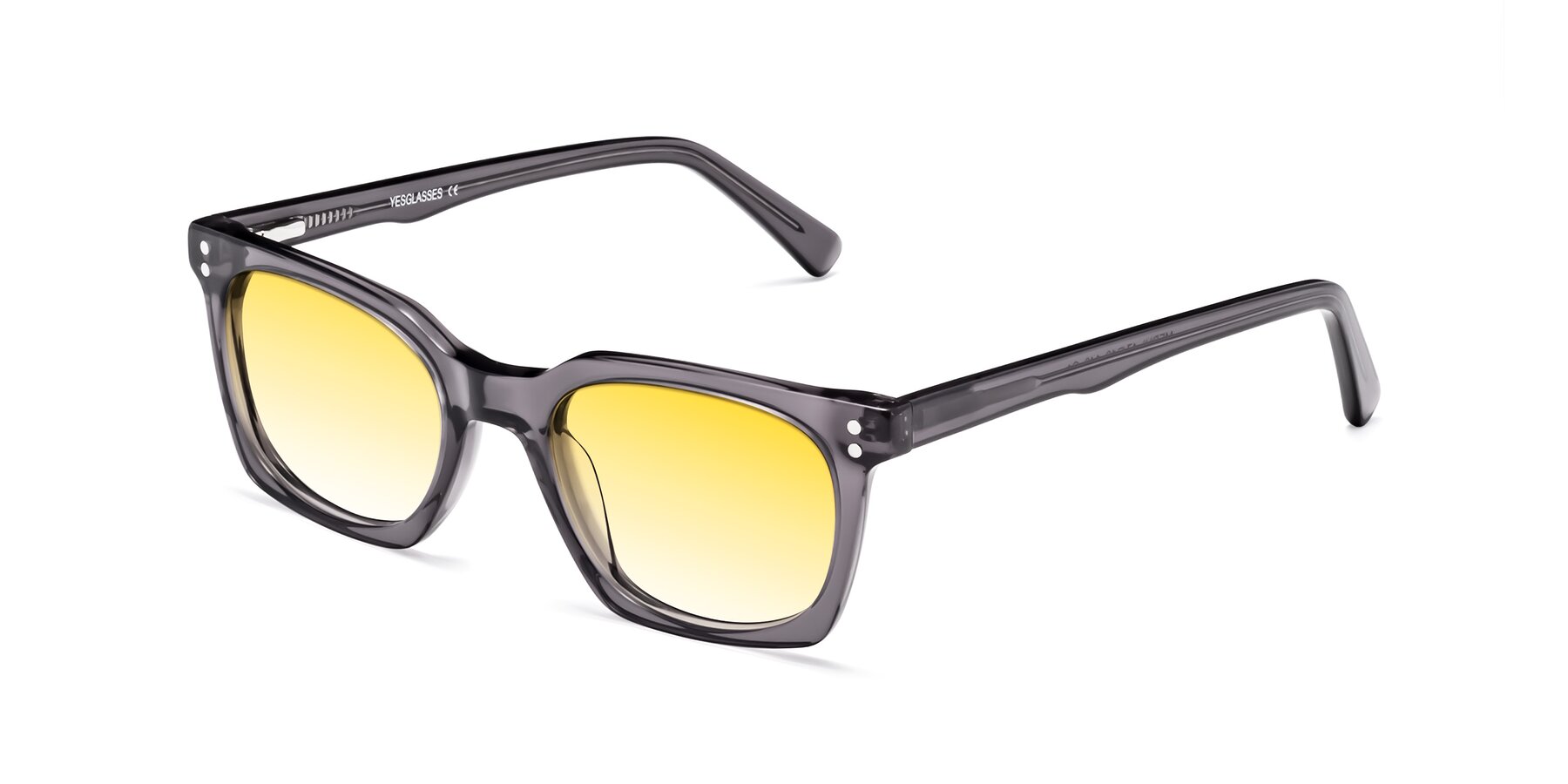 Angle of Medhi in Transparent Gray with Yellow Gradient Lenses