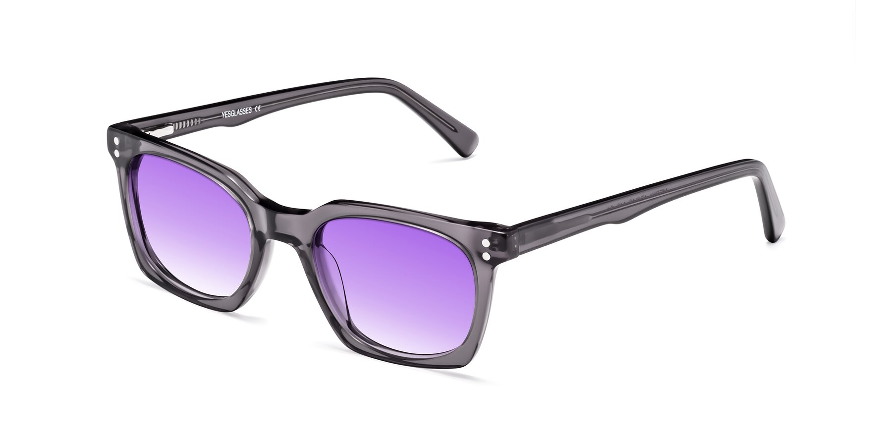Angle of Medhi in Transparent Gray with Purple Gradient Lenses