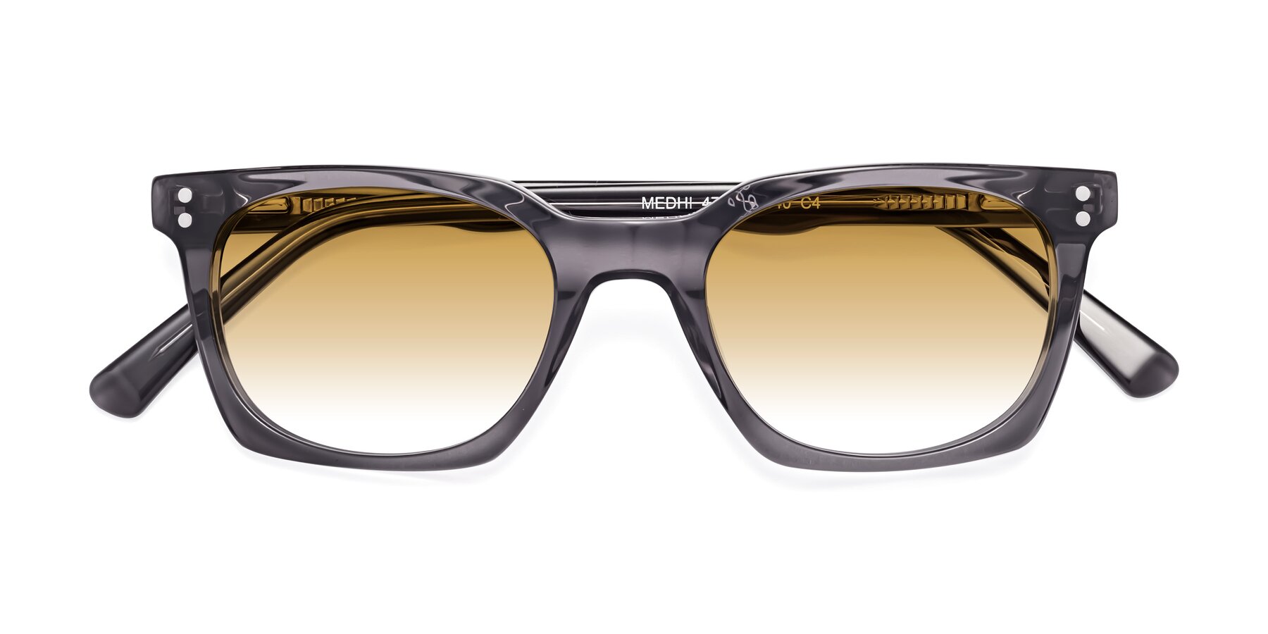 Folded Front of Medhi in Transparent Gray with Champagne Gradient Lenses
