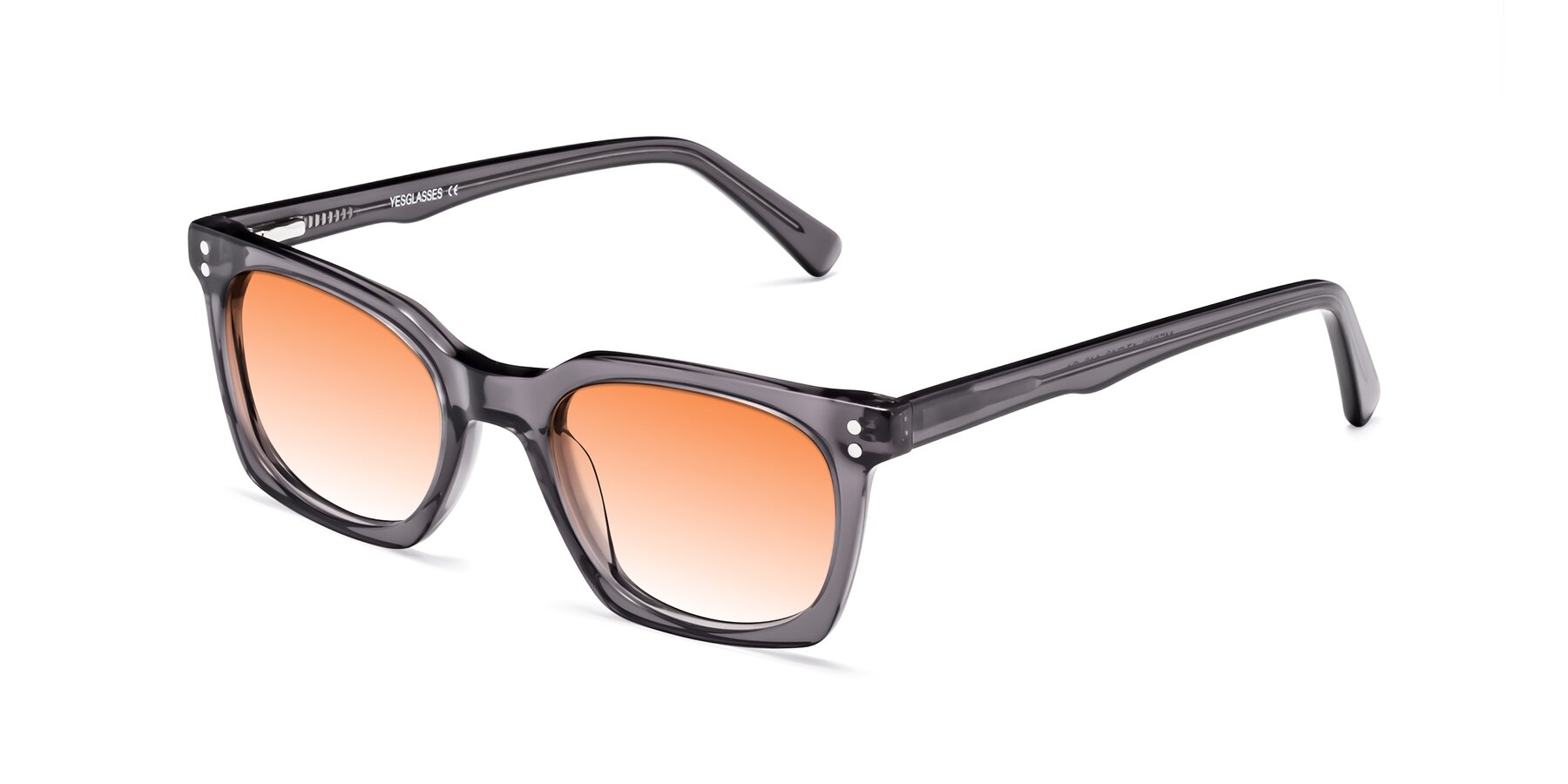 Angle of Medhi in Transparent Gray with Orange Gradient Lenses