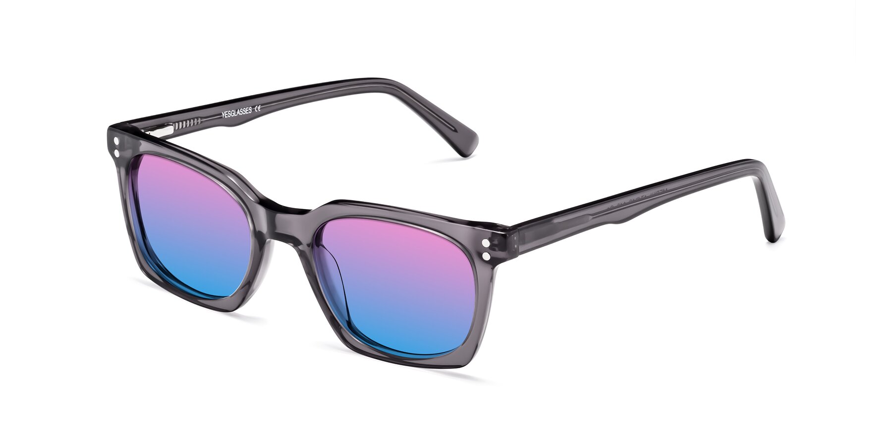 Angle of Medhi in Transparent Gray with Pink / Blue Gradient Lenses
