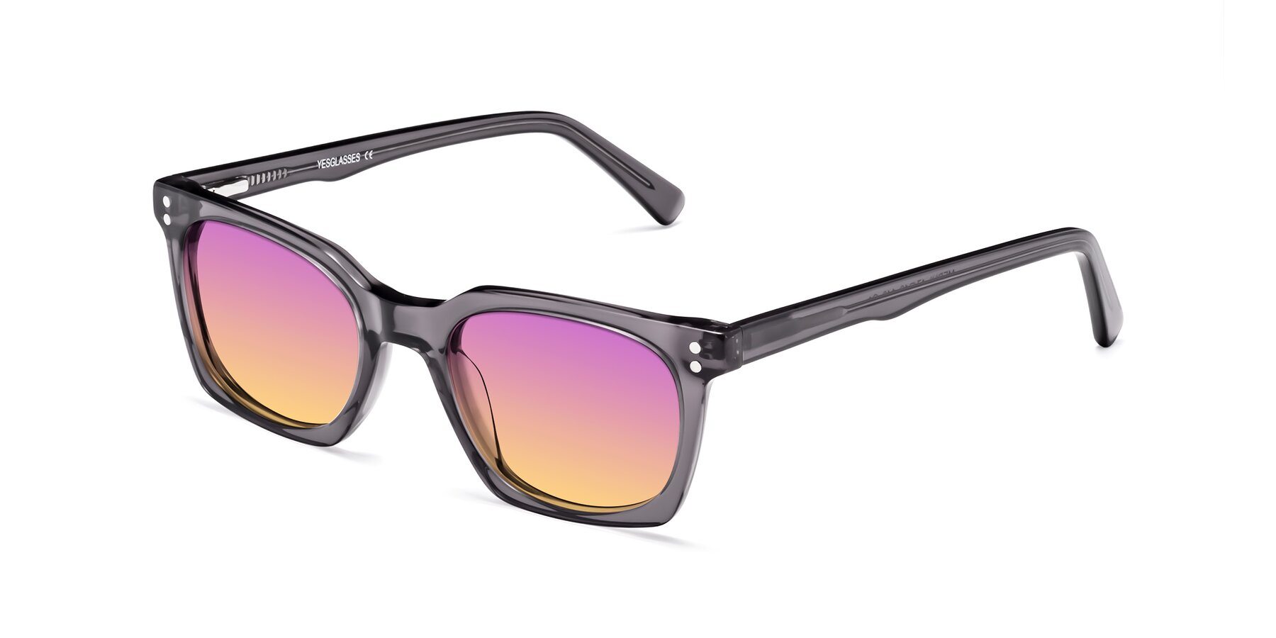 Angle of Medhi in Transparent Gray with Purple / Yellow Gradient Lenses