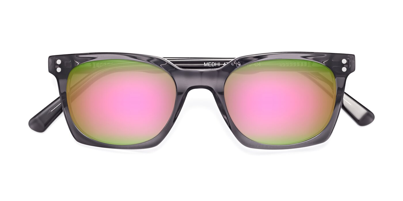 Medhi - Transparent Gray Flash Mirrored Sunglasses