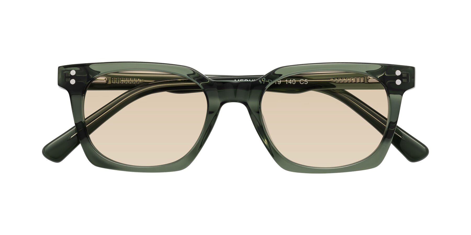 Folded Front of Medhi in Grayish Green with Light Brown Tinted Lenses