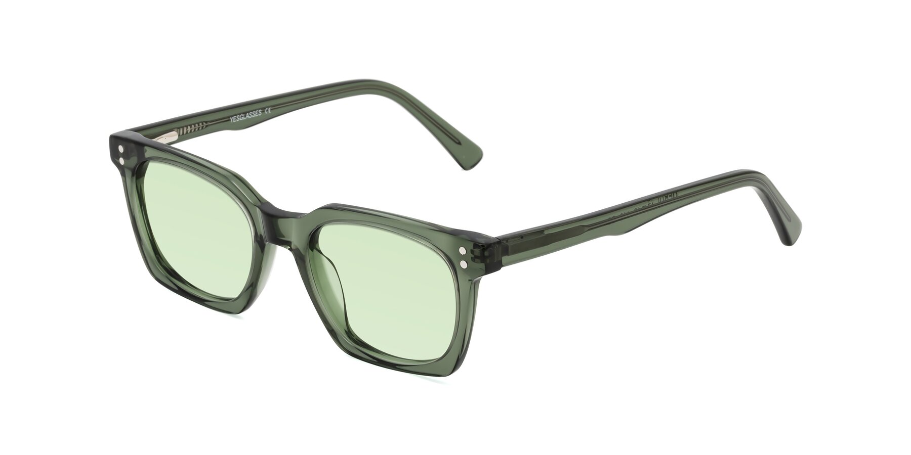 Angle of Medhi in Grayish Green with Light Green Tinted Lenses