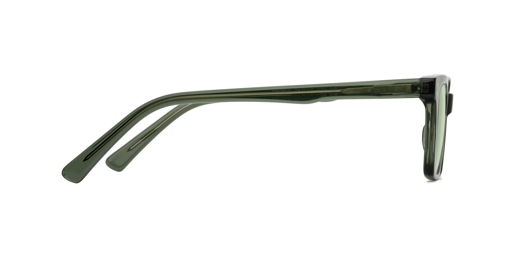 Side of Medhi in Grayish Green with Light Green Tinted Lenses