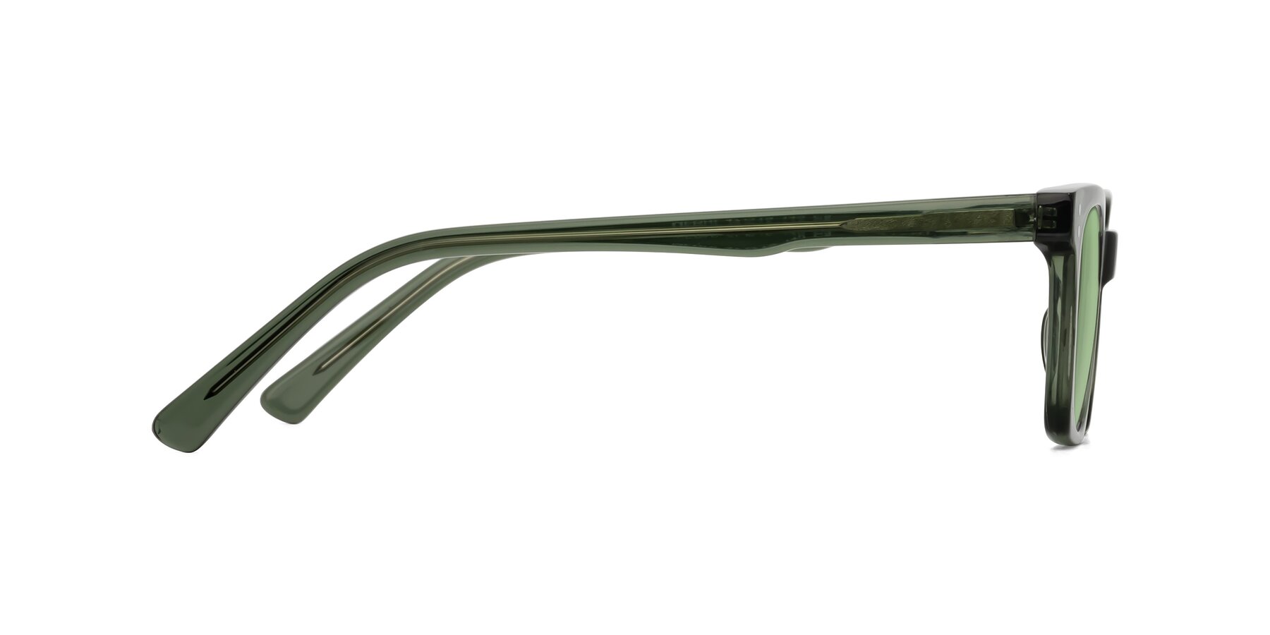 Side of Medhi in Grayish Green with Medium Green Tinted Lenses