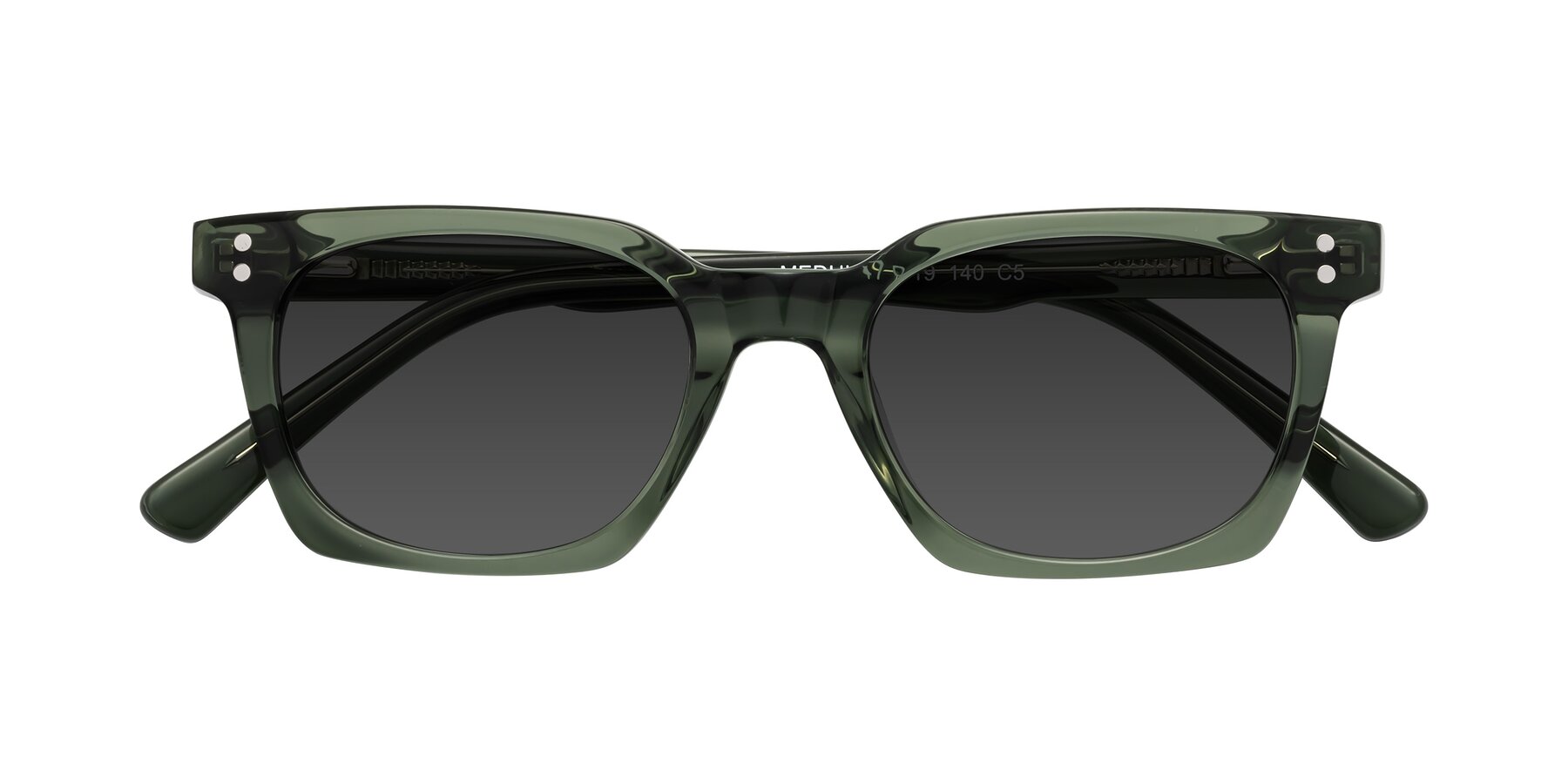 Folded Front of Medhi in Grayish Green with Gray Tinted Lenses