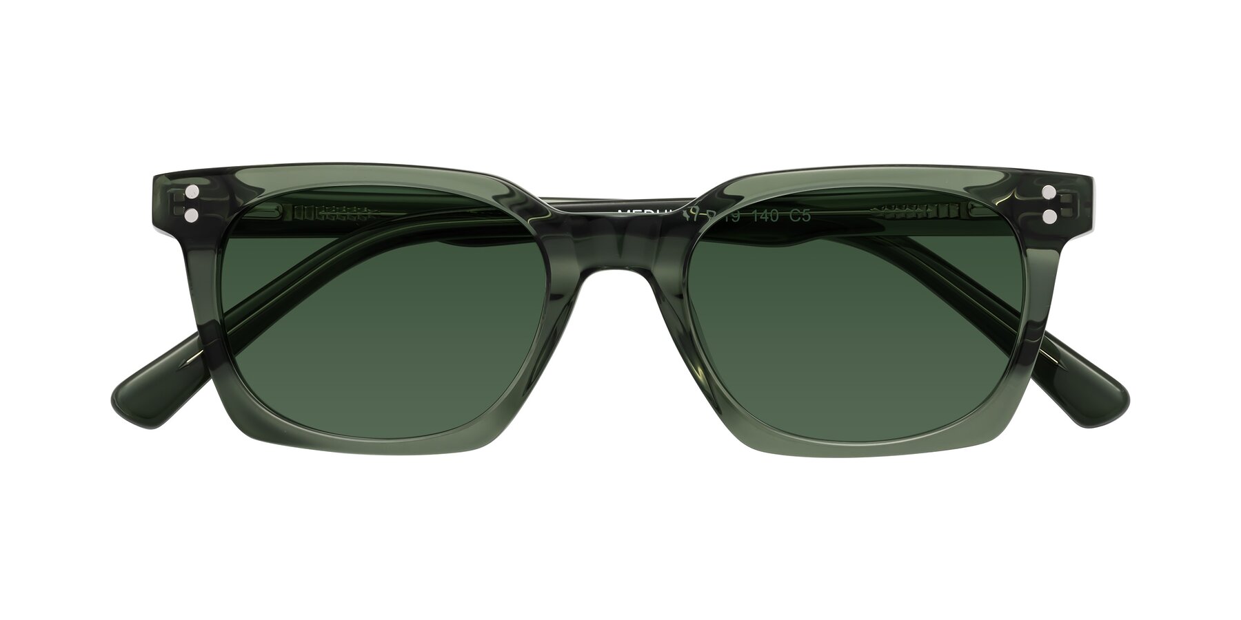 Folded Front of Medhi in Grayish Green with Green Tinted Lenses