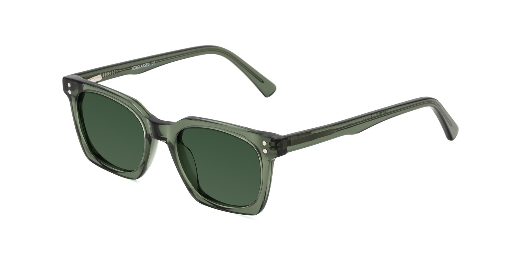 Angle of Medhi in Grayish Green with Green Tinted Lenses